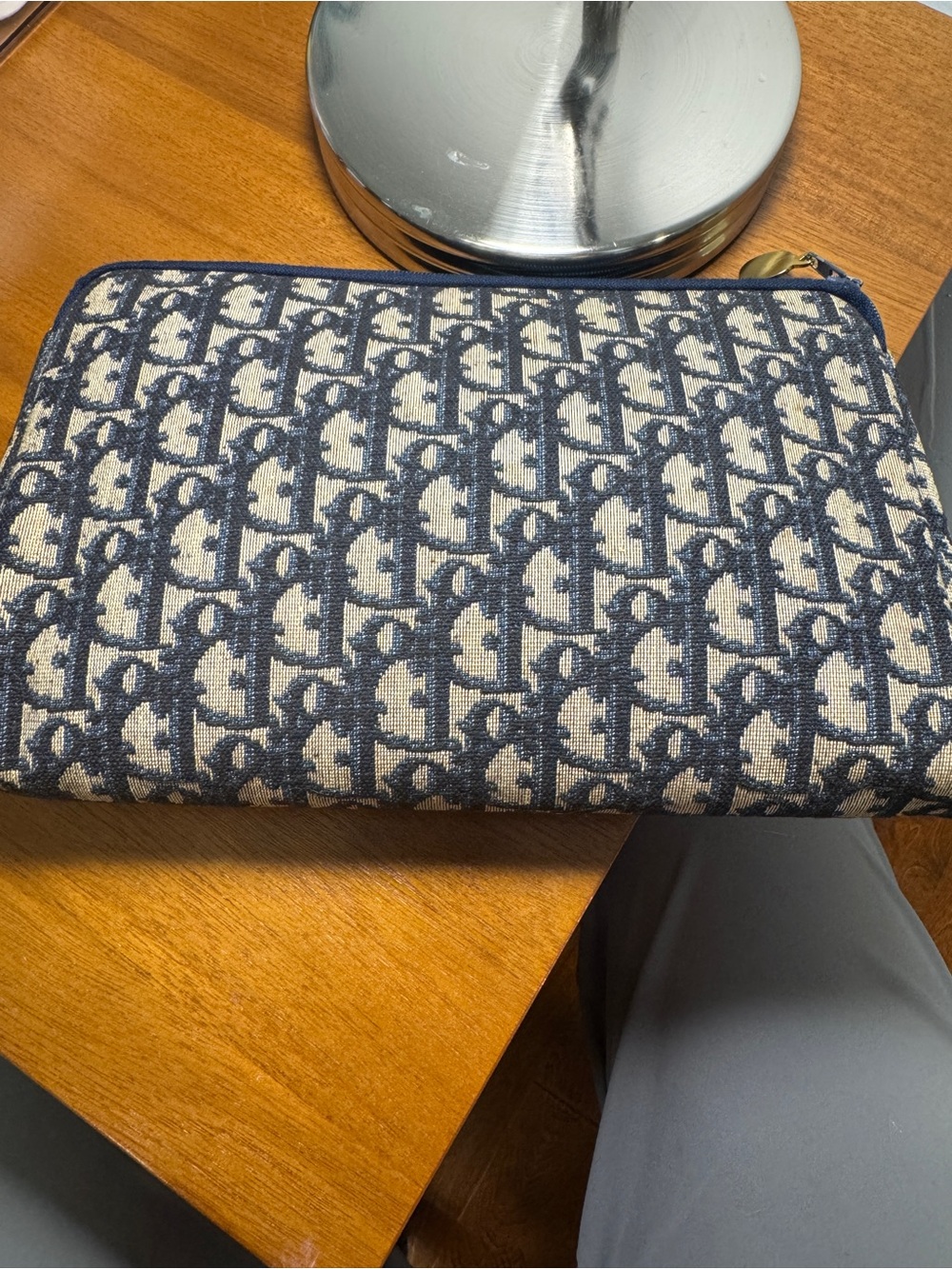 Christian Dior Navy Trotter Clutch - Picture 4 of 10
